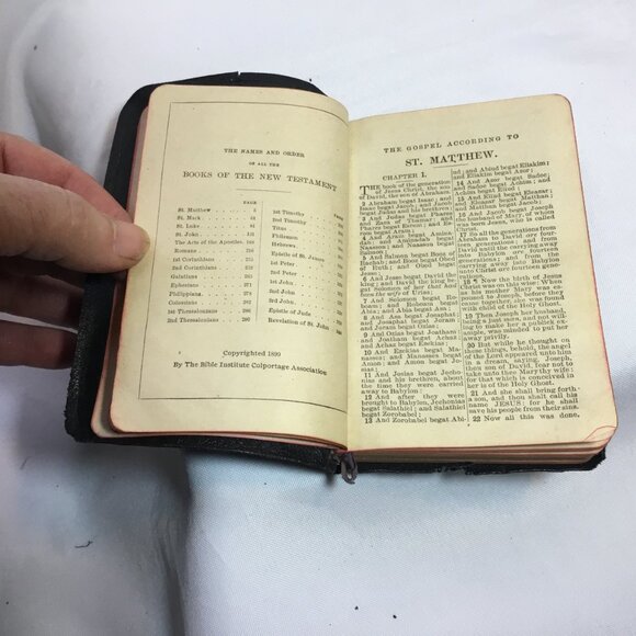 The Marked New Testament 1899 Leather Oxford Size Of Our Lord And Savior Jesus - Picture 11 of 14